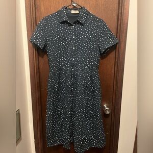 Roolee polka dot collard dress